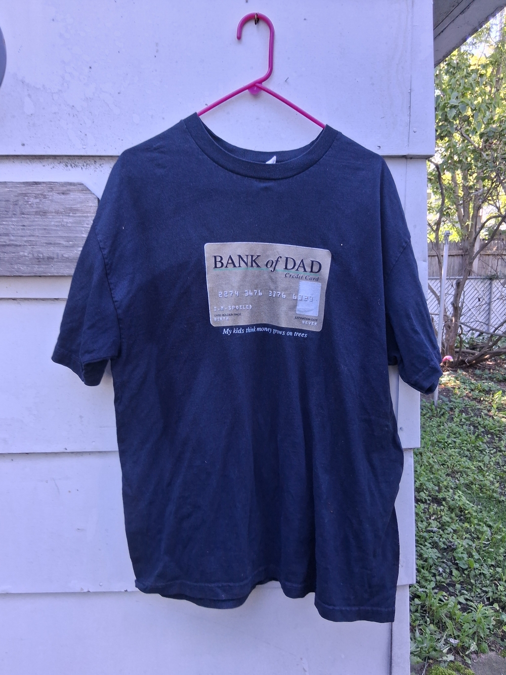XL Bank of Dad Graphic Tee Shirt in Blue